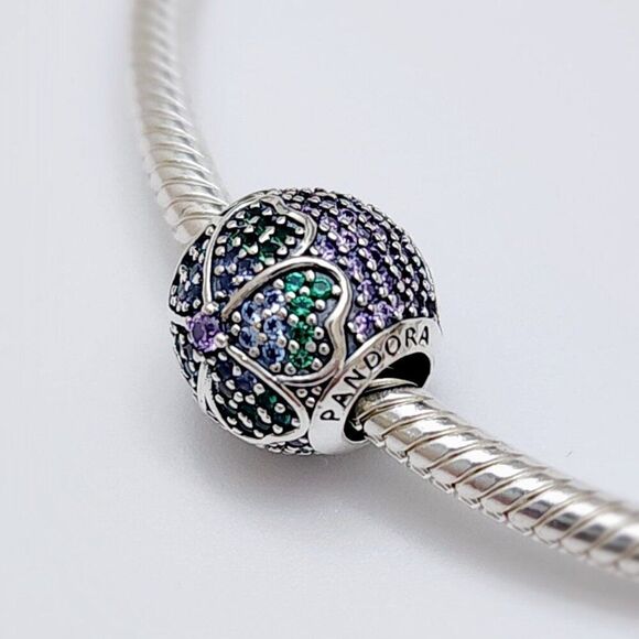 Pandora Pave Flower Blossom Charm - Picture 2 of 4